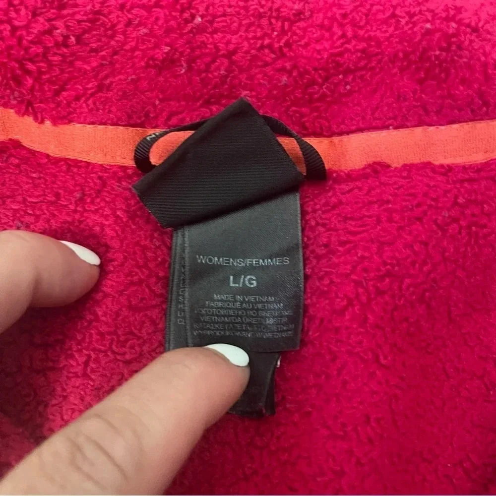 The North Face Jacket Women’s Large Pink Fuzzy Fleece Sweater Logo Osito Coat - Picture 5 of 9